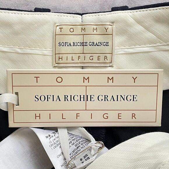 Tommy Hilfiger x Sofia Richie Grainge Wide Leg Pants Blue Womens Size 4 Pleated - Picture 9 of 16